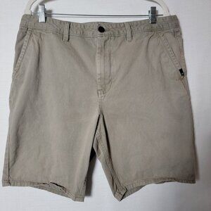 Quick Silver Mens Bermuda Shorts Sz 36 Straight Fit !00% Cotton Khaki Tan
